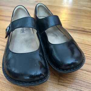 Alegria Patent Leather Black Strap Shoes